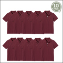 Burgundy (5-Pack) 14 10-Pack School Uniform Tagless Polo Tshirt for Little Boys & Big Boys